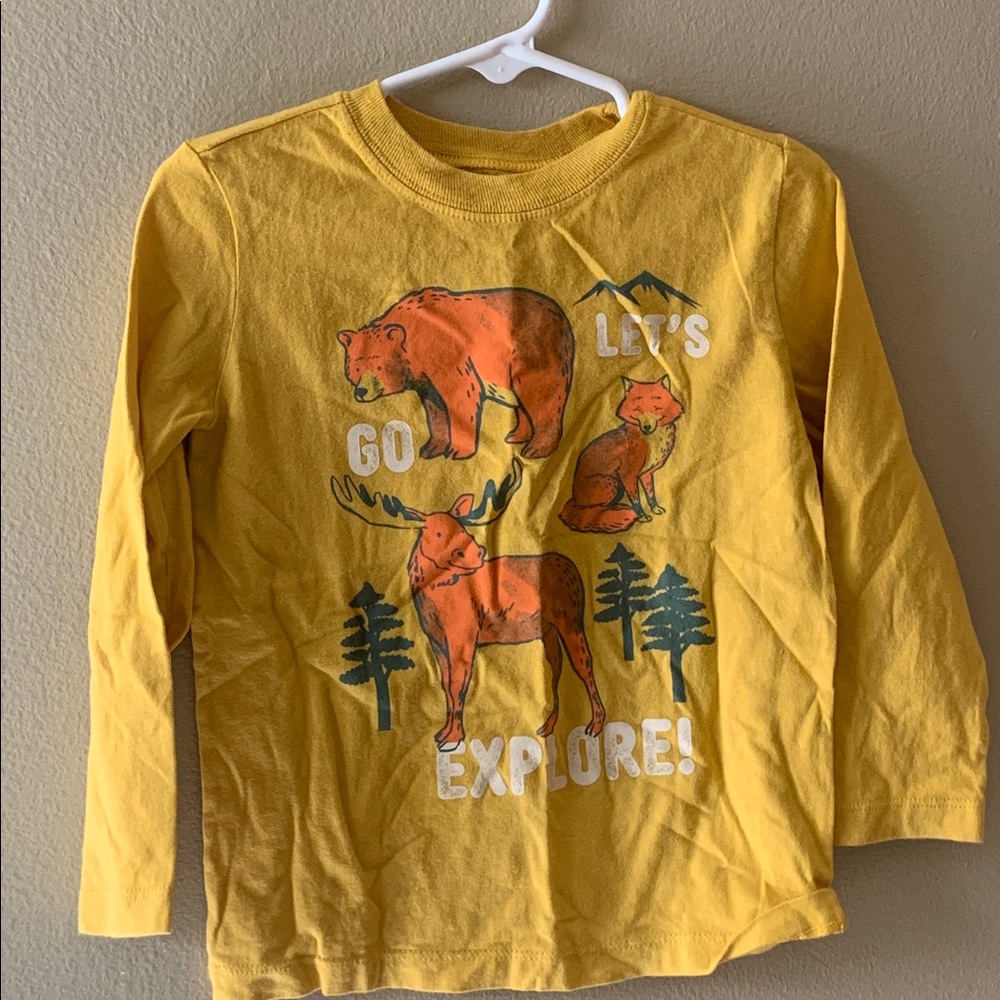Carter's Bright Yellow Animal Print Shirt